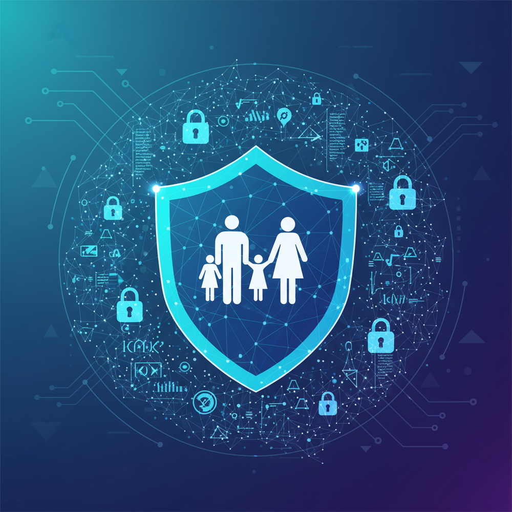 Family data privacy and security illustration